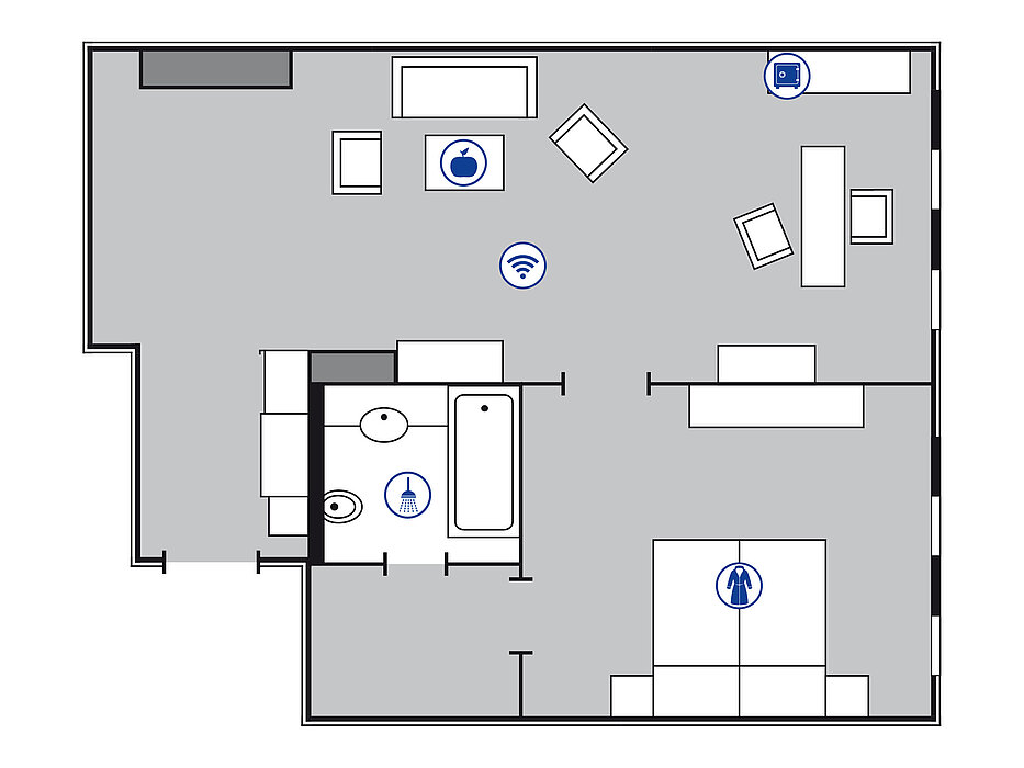 Room floor plan proArte Suite | Maritim proArte Hotel Berlin Room floor plan proArte Suite | Maritim proArte Hotel Berlin