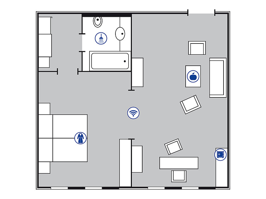 Room floor plan proArte Suite Room floor plan proArte Suite | Maritim proArte Hotel Berlin