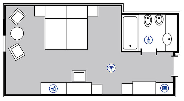 Room floor plan Comfort room | Maritim Hotel Bremen