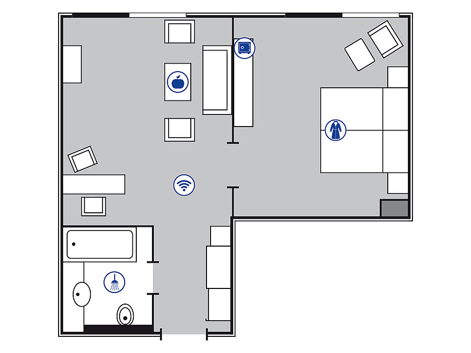 Room floor plan Junior suite | Maritim proArte Hotel Berlin Room floor plan Junior suite | Maritim proArte Hotel Berlin
