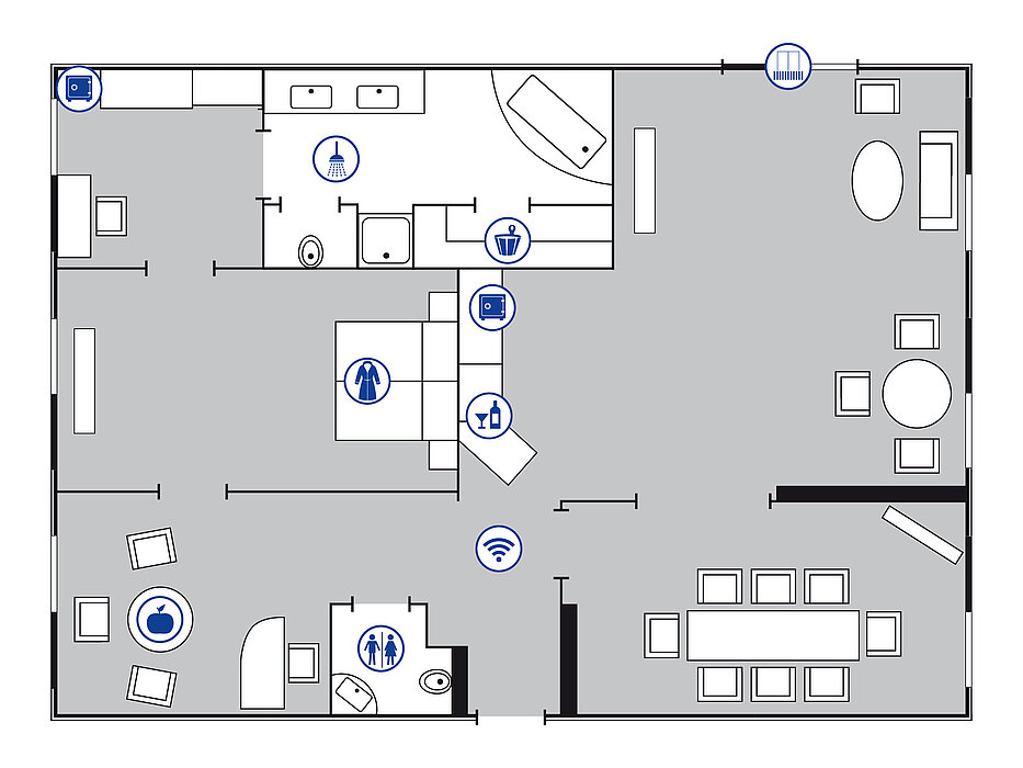 Room floor plan Presidential suite | Maritim proArte Hotel Berlin Room floor plan Presidential suite | Maritim proArte Hotel Berlin