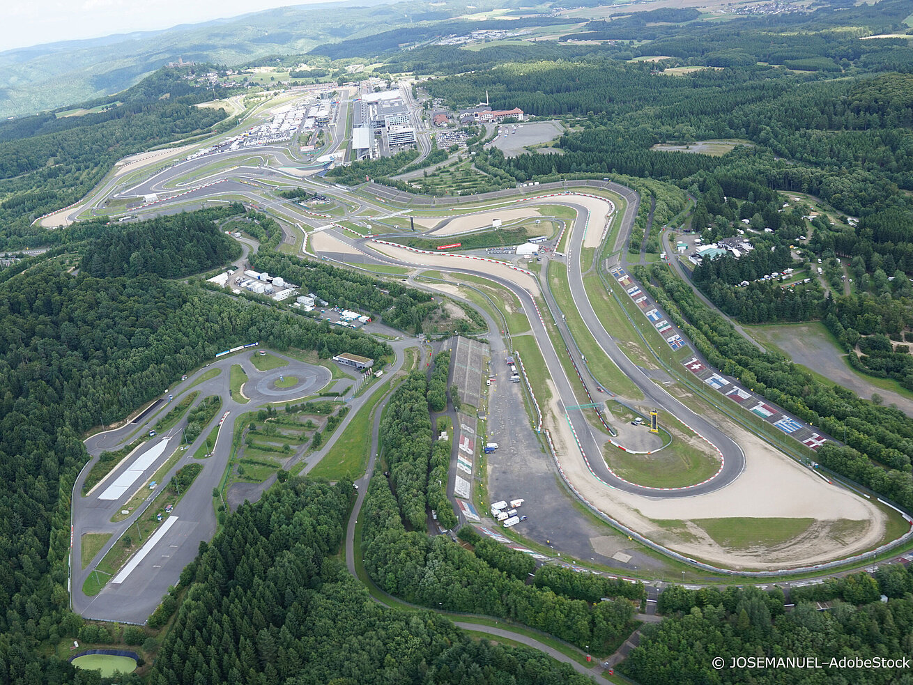 Nürburgring © Josemanuel - AdobeStock.com Aerial view of the Nürburgring in the Eifel, famous motorsport racetrack in Germany
